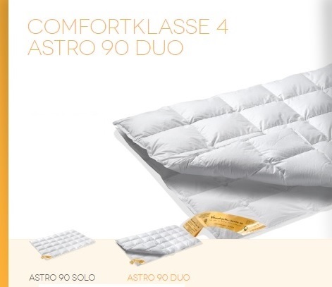 Vandyck dons dekbed astro 90 duo of solo,90 procent Canadese eendendons,10 procent veren, diervriendelijk geproduceerd, fijne katoenen tijk, comfortklasse 5 